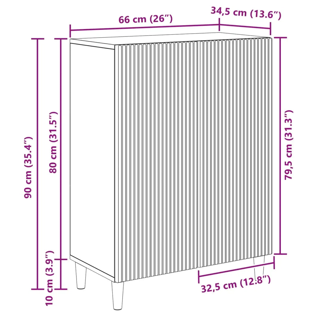 Credenza | Madia | Buffet da pranzo | Armadio da pranzo Legno antico 66 x 34,5 x 90 cm Legno ingegnerizzato