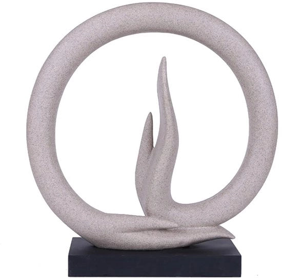 Statua di Buddha in pietra arenaria minimalista - Decorazione artistica - Ornamento yoga - Scultura astratta - Impermeabile - Finitura di alta qualità - Decorazione artistica