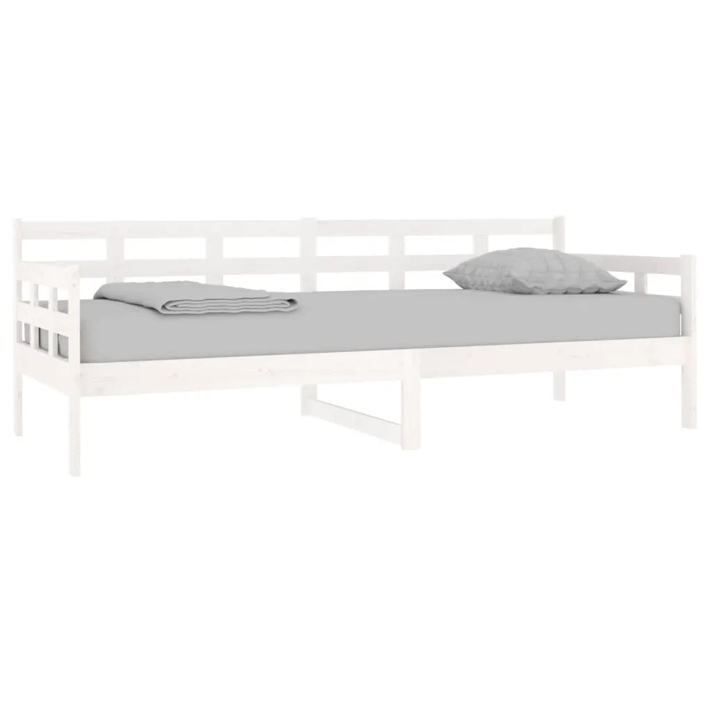 Letto singolo | Letto per adulti | Dormeuse Bianca in Legno Massello di Pino 80x200 cm