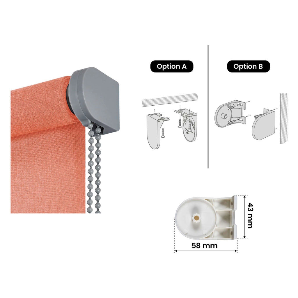 Tenda a Rullo Filtrante, Tenda Avvolgibile Traslucida Liscia Per Finestre e Porte Corallo 100x250 cm