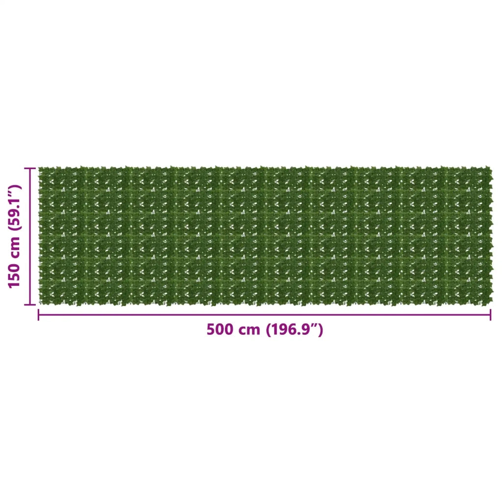 Schermo per balcone con foglie Verde 500 x 150 cm 42040665