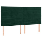Testiera | Testata Verde Scuro 160x5x118/128 cm Velluto