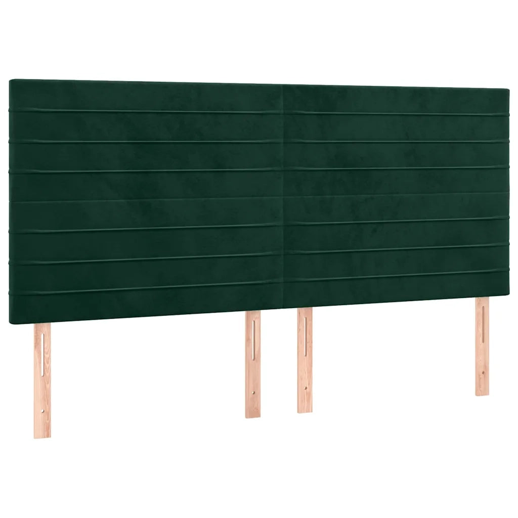 Testiera | Testata Verde Scuro 160x5x118/128 cm Velluto