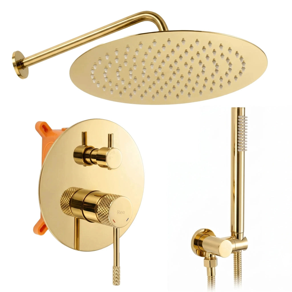 Set Doccia Da Incasso Rea Venti Gold + Box