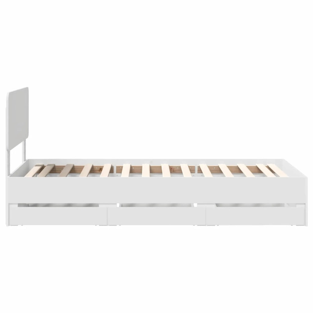Letto singolo | Letto per adulti | Struttura del letto Bianco 75 x 190 cm Legno ingegnerizzato