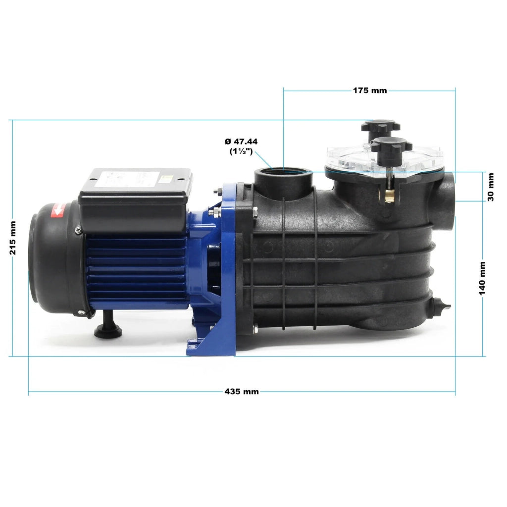 Pompa per piscina da 370 watt portata 220 l/min pompa di circolazione da 11 m filtrazione dell'acqua 16_0001985