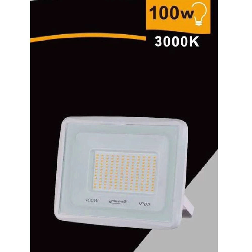 Trade Shop - Faretto Led Faro 100 W 9000lm Ip65 Bianco Luce Calda Naturale Fredda Ek02-100w-b - -bianco Caldo      -