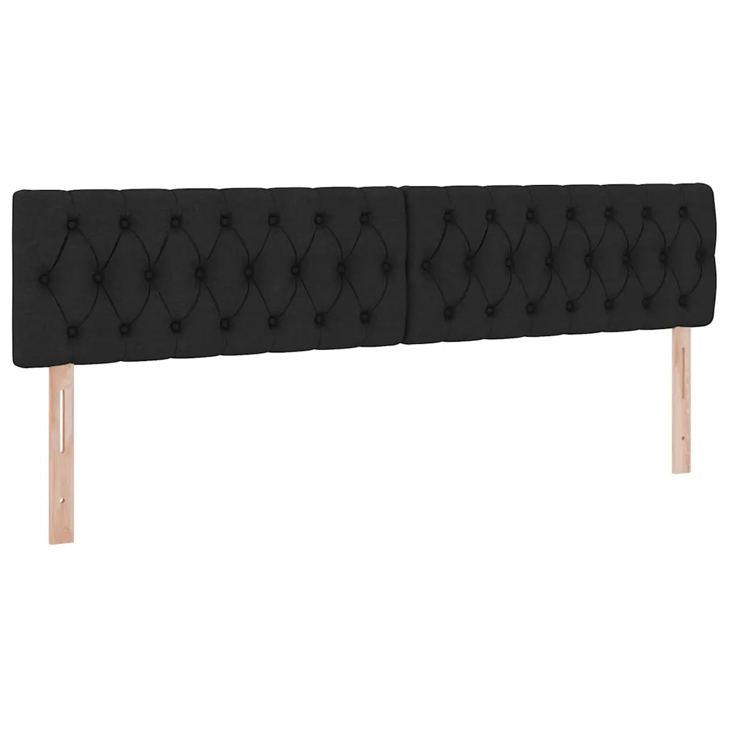 Letto con contenitore e LED con led Nero 200 x 200 cm Tessuto 3371231