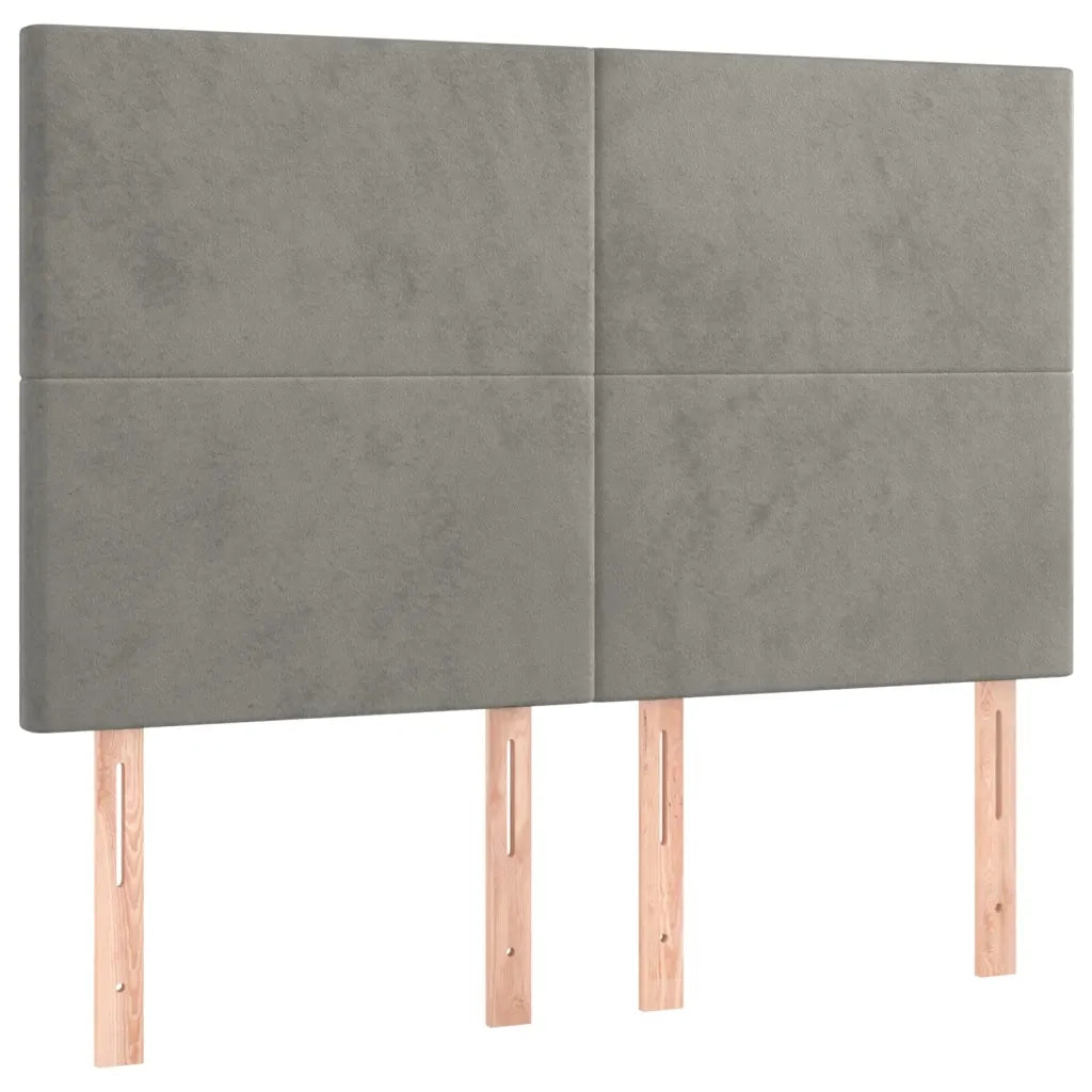 Giroletto a Molle con Materasso Grigio Chiaro 140x190cm Velluto 3132555