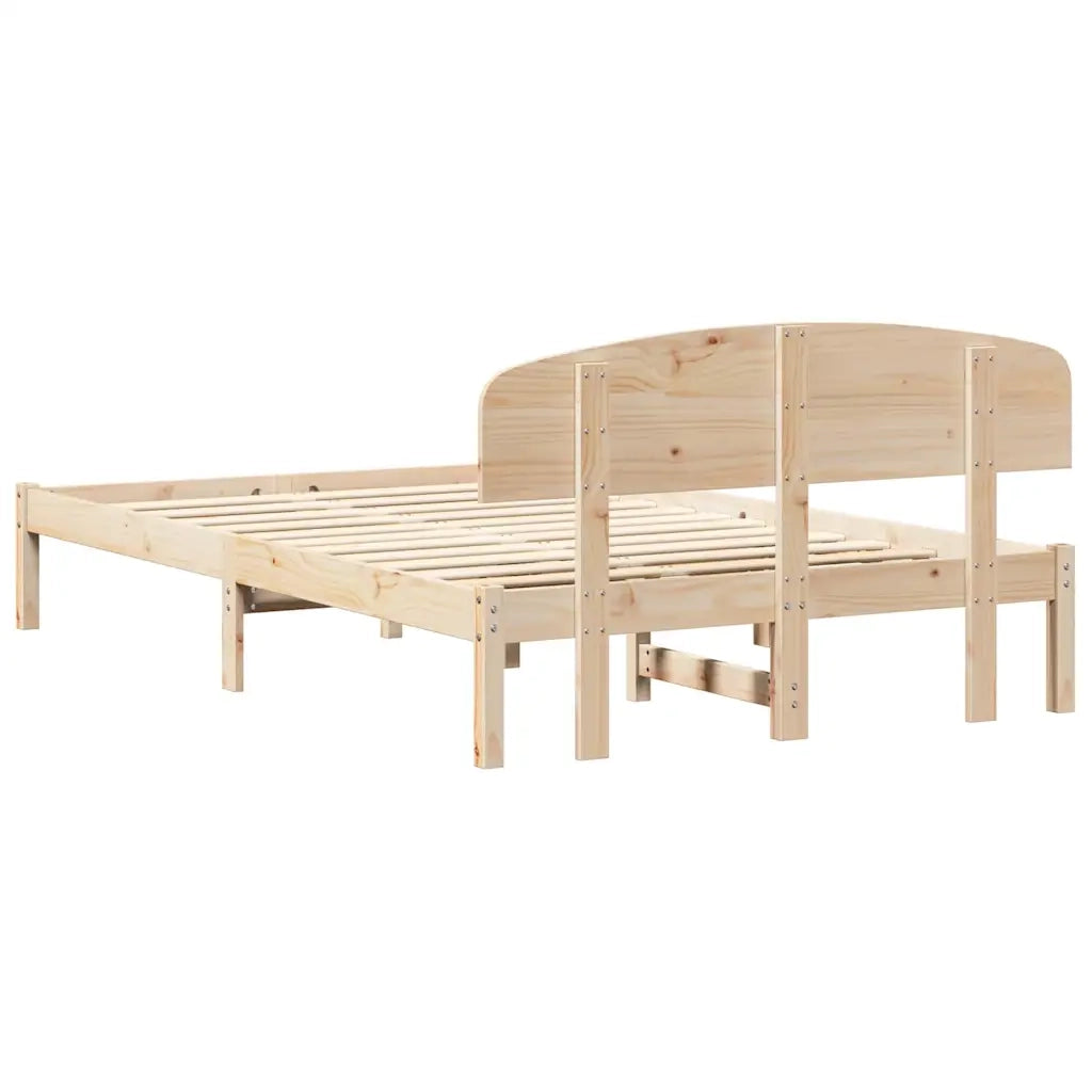 Struttura del letto-Giroletto Naturale 140 x 190 cm Pino massello 610005