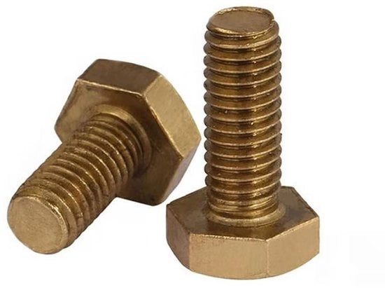 Viti a 6 gomiti in rame - Viti a filet M10x45mm - Elementi di fissaggio - Viti a filo completo - 2 pezzi - Alta qualità - Viti a 6 gomiti