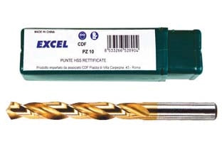 PUNTE HSS TITANIO- - ø mm.2,25 - 10 pezzi EXCEL