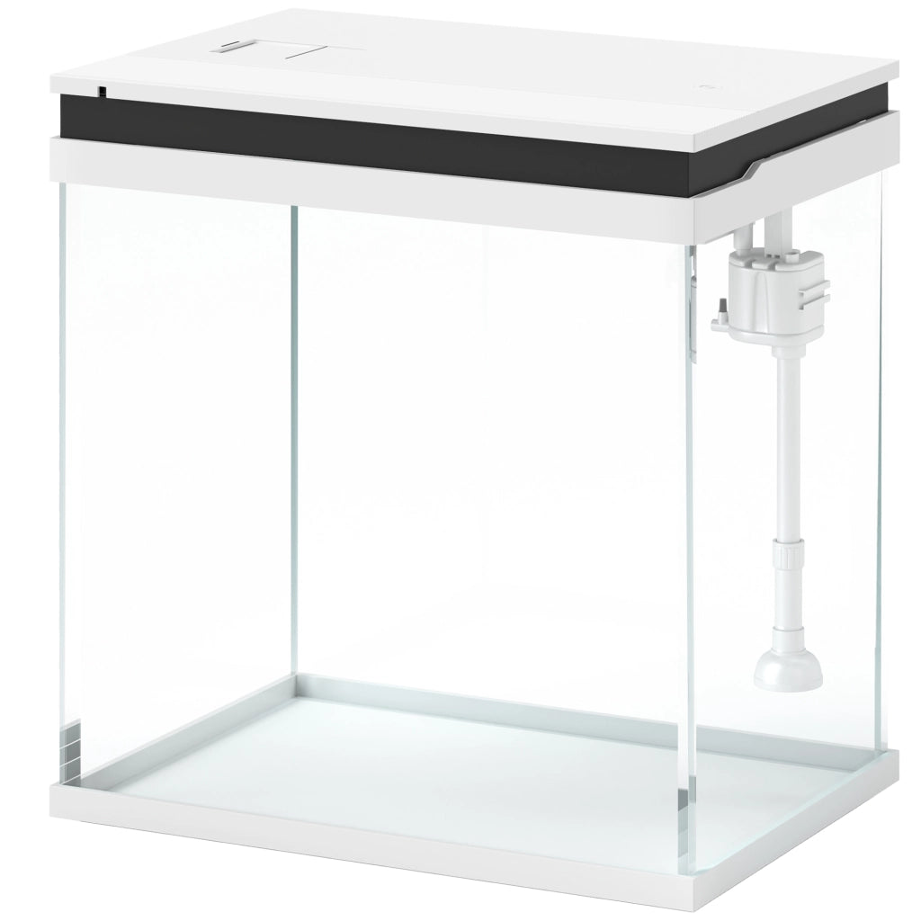 Acquario completo 14L in vetro con filtro e illuminazione LED ¨C Minimal ¨C 30x20x33 cm bianco