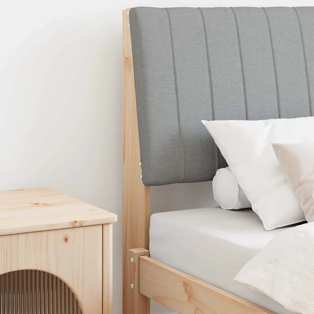 Testiera | Testata imbottita Grigio chiaro 80 cm Pino massello