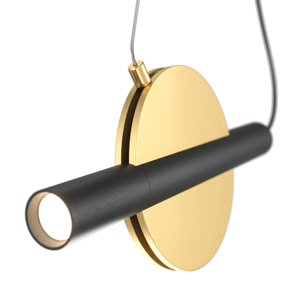 Maytoni Sospensione contemporanea Enigma 1 luce LED integrato ottone metallo diffusore ottone e nero