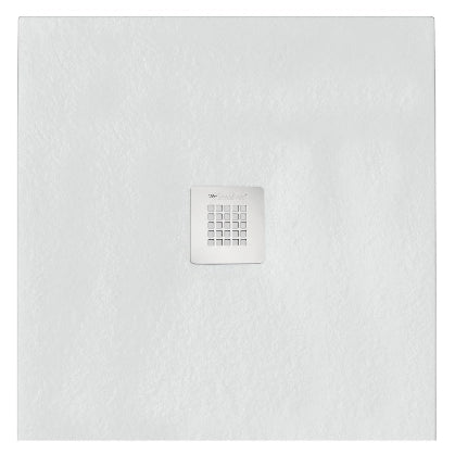 Piatto doccia quadrato 100x100 cm effetto pietra marmoresina STONE bianco FRANCIA