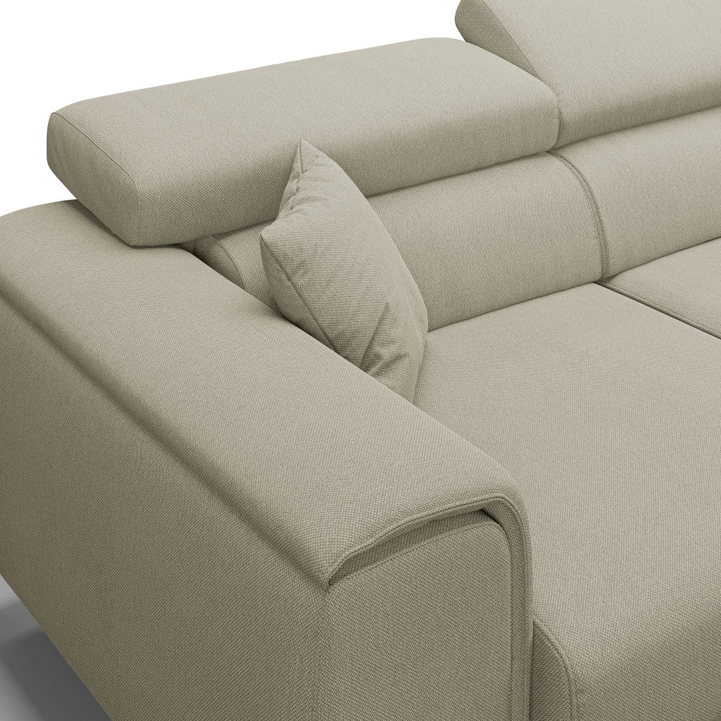 Fusion Divano con 3 sedute allungabili in tessuto smacchiabile T05 260 cm panna
