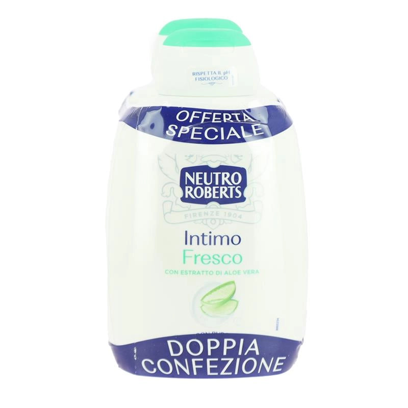 NEUTRO ROBERTS SAPONE INTIMO FRESCO CON ESTRATTO DI ALOE VERA ADATTO ANCHE A BAMBINI, DOPPIA CONFEZIONE 2X200ML