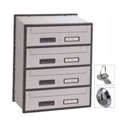 Silmec 4B1-501 Casellario Postale Orizzontale 4 Posti in Acciaio Zincato con Mantello Portine Oscillanti in Alluminio Silver colore Silver