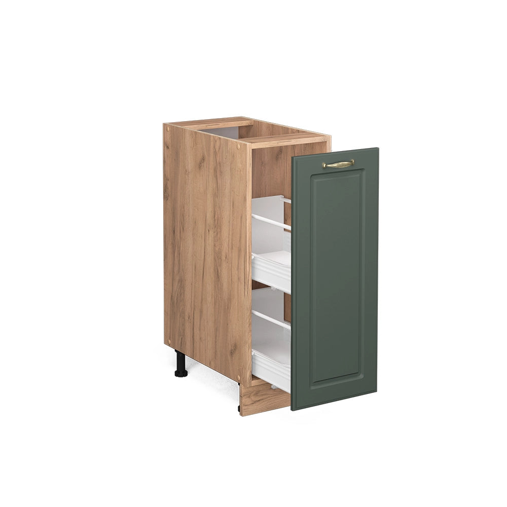 Armadio cucina dispensa alto Fame-Line Verde-oro rustico/Rovere dorato 30 cm, PL Antracite Vicco