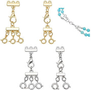 Confezione di 4 chiusure a catena a doppio strato in ottone dorato 14K - 40 mm di lunghezza - progettate con un design innovativo
