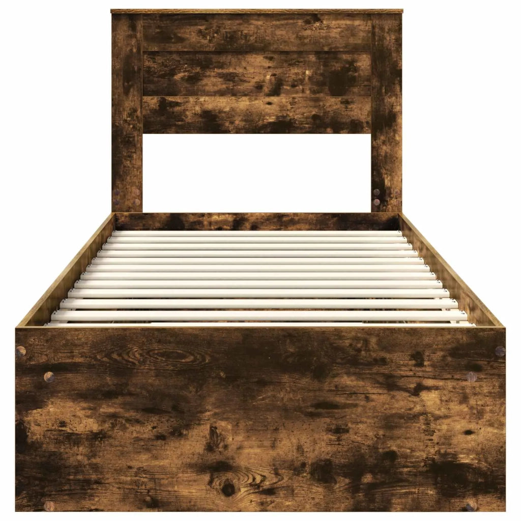 Struttura del letto Rovere fumé 100 x 200 cm Pino massello