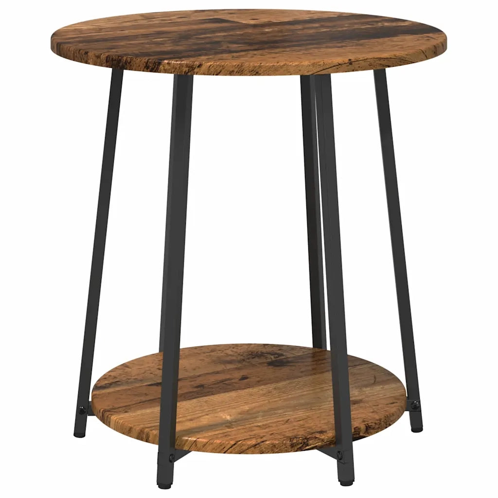 Set tavolini con lo scaffale 2 pz | Tavolo laterale Legno Antico e Nero