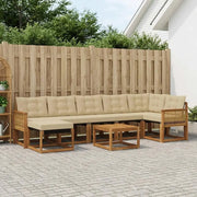 Set di divani da esterno con cuscino 8 pcs Naturale e Beige 3382117