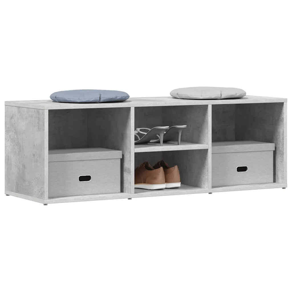 Panca Porta Scarpe | Scarpiera | Mobile per scarpe Grigio Cemento 105x35x35cm Legno Multistrato