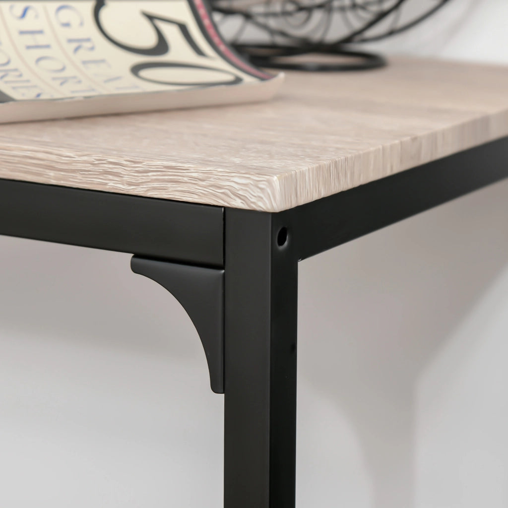 TAVOLO BAR Set da 3 pezzi 89x45x87 cm MDF Naturale e Nero
