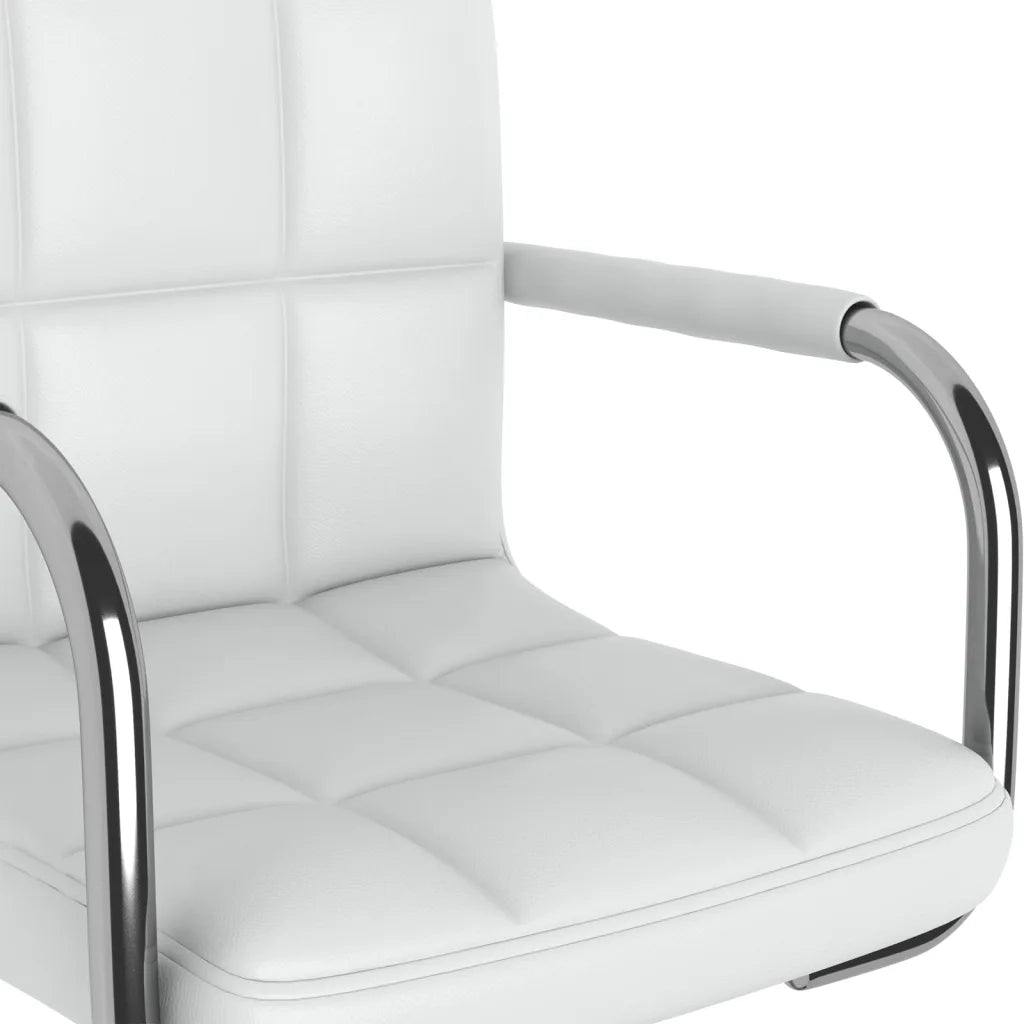 Sedie da Pranzo Girevoli 4 pz Bianche in Similpelle 3087886
