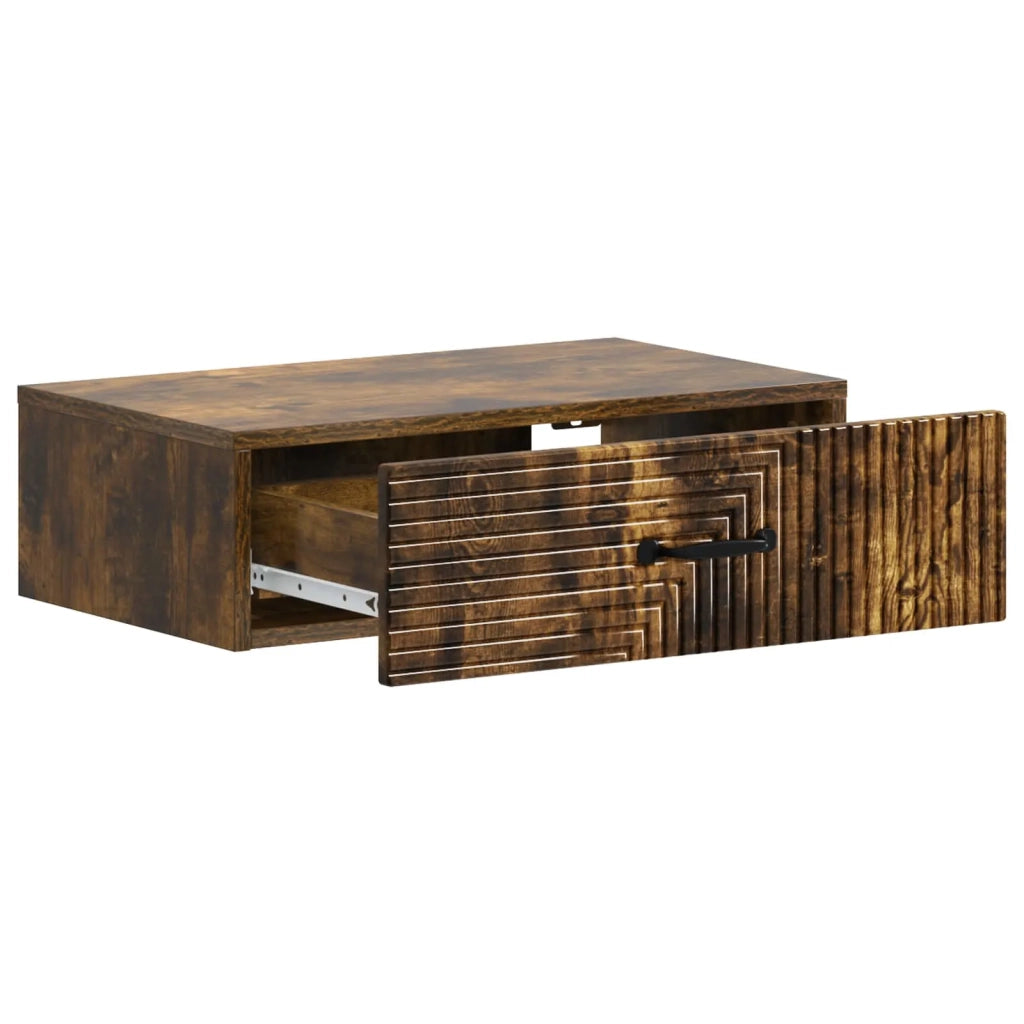 Tavolino da Parete Laterale | Tavolo laterale | Tavolino Rovere Fumo 59 x 34,5 x 17 cm