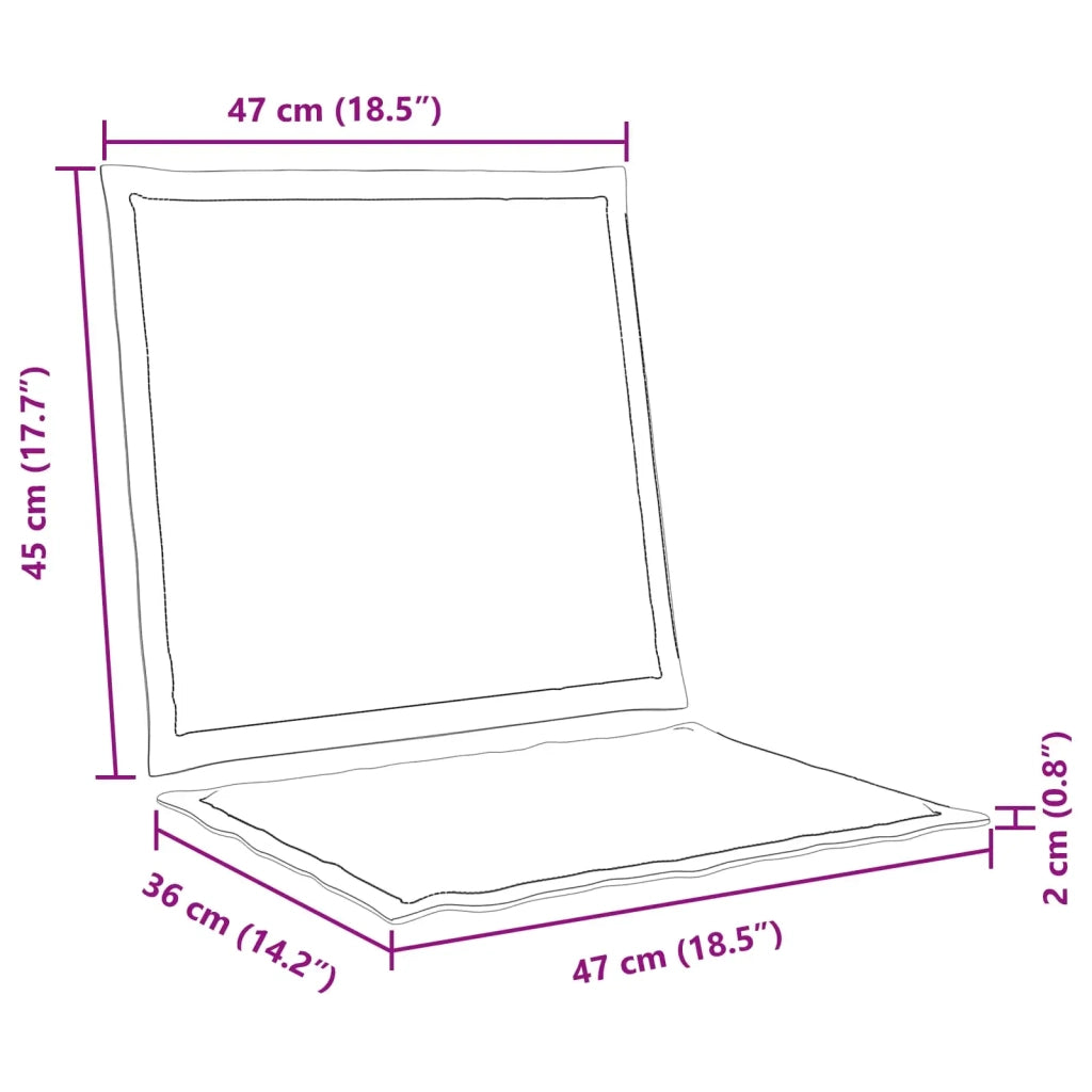 Cuscini per Seduta e Schienale 2 pcs Crema 47 x 45 x 2 cm 899973