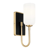 Applique bagno ovale oro/nero vetro bianco G9 3W IP44 Kichler