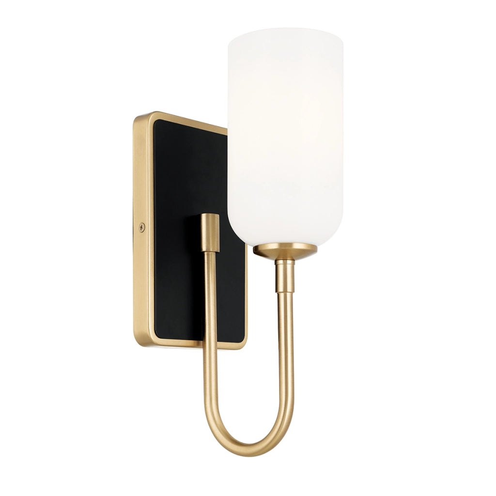 Applique bagno ovale oro/nero vetro bianco G9 3W IP44 Kichler