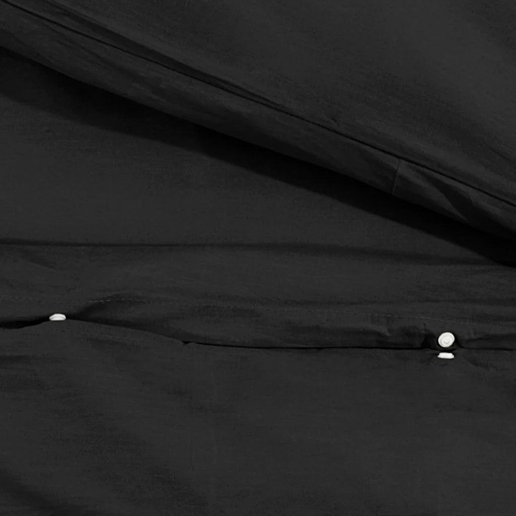 Set Copripiumino Nero 240x220 cm in Cotone CFW6864718