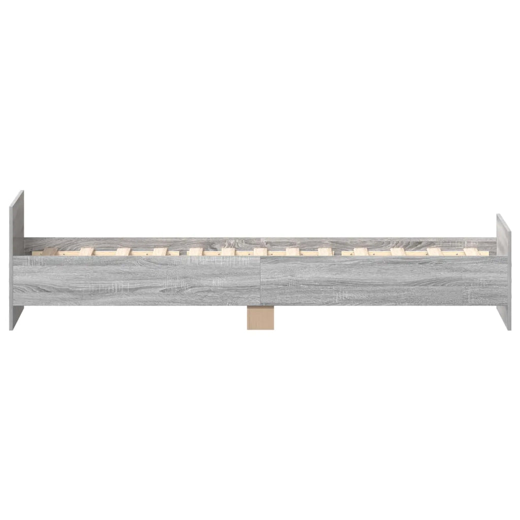 Struttura letto con testata-Giroletto Sonoma grigio 80 x 200 cm 833188