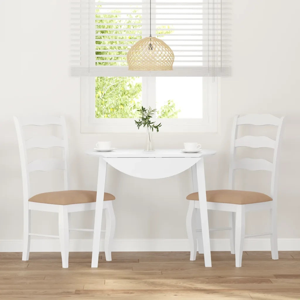 Sedie da Pranzo con Cuscini 2 pz | Sedie da cucina Bianco Legno Massello di Hevea