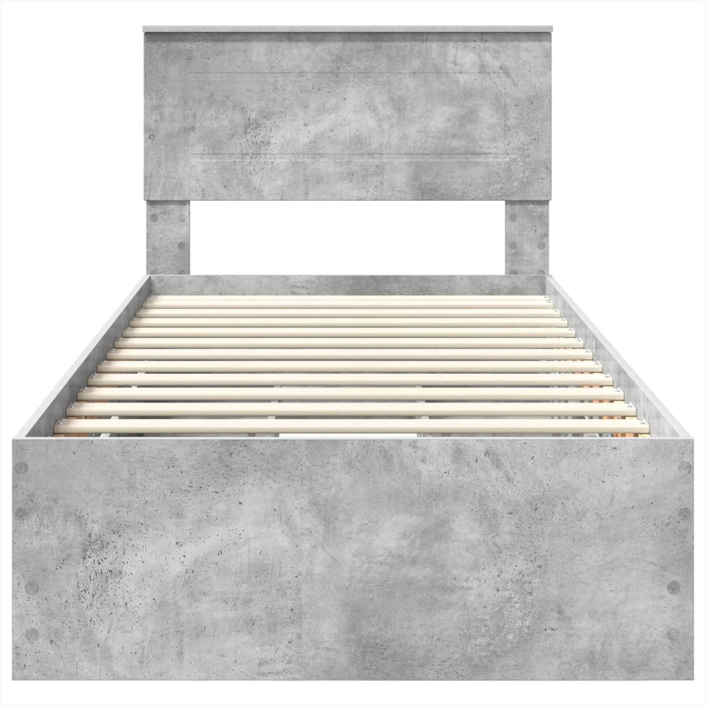 Struttura del letto con cassetto Grigio cemento 75 x 190 cm 3408036