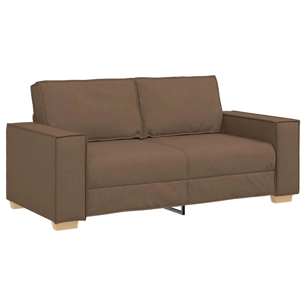 Divano a 2 Posti-Sofa 2 Posti Marrone 140 cm Tessuto