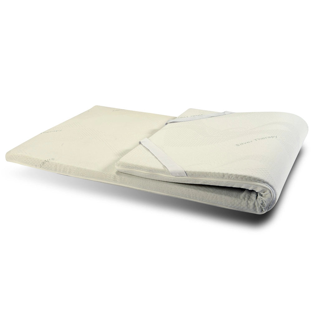 Topper rigido, correttore ORTOPEDICO BIOGREEN H6, DISPOSITIVO MEDICO DETRAIBILE, tessuto anallergico sfoderabile, 4 lati in ARGENTO - ORTOPEDIC king size 180x200