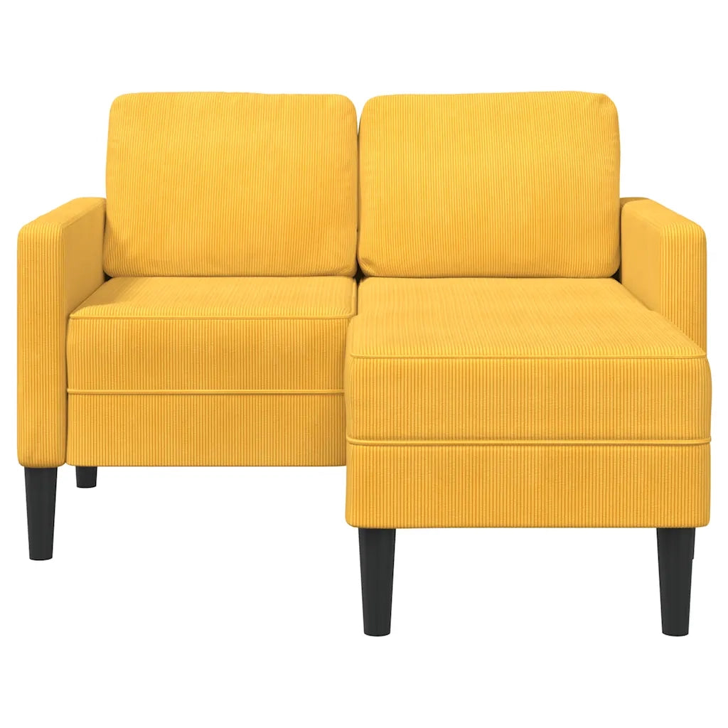 Divano | Divano da soggiorno | Sofa 2 Posti con Chaise longue a L Giallo Chiaro 125 cm Lino