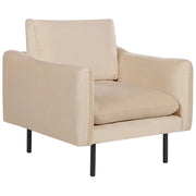 Poltrona moderna in velluto Beige con gambe nere Stile Retrò Moderno