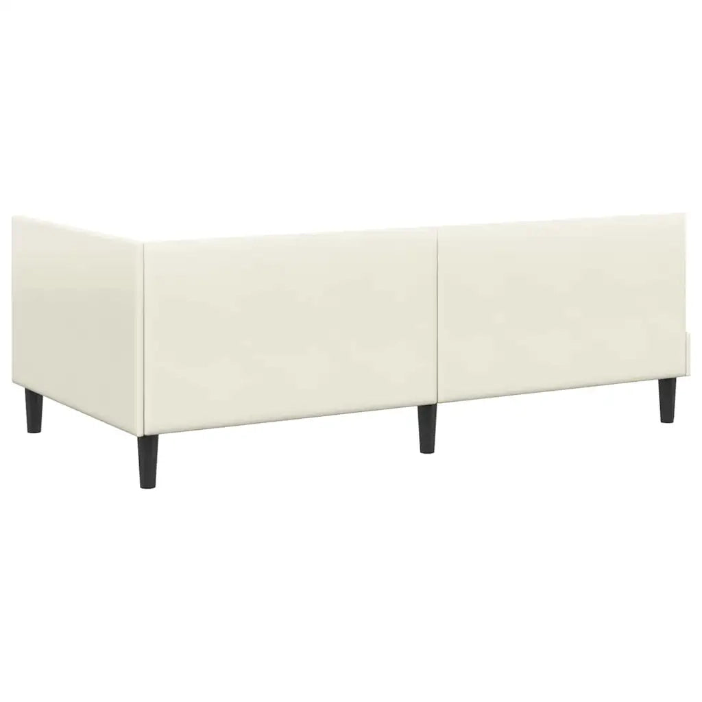 Struttura Letto Angolare con Materasso 2 pcs Crema Velluto 3393775