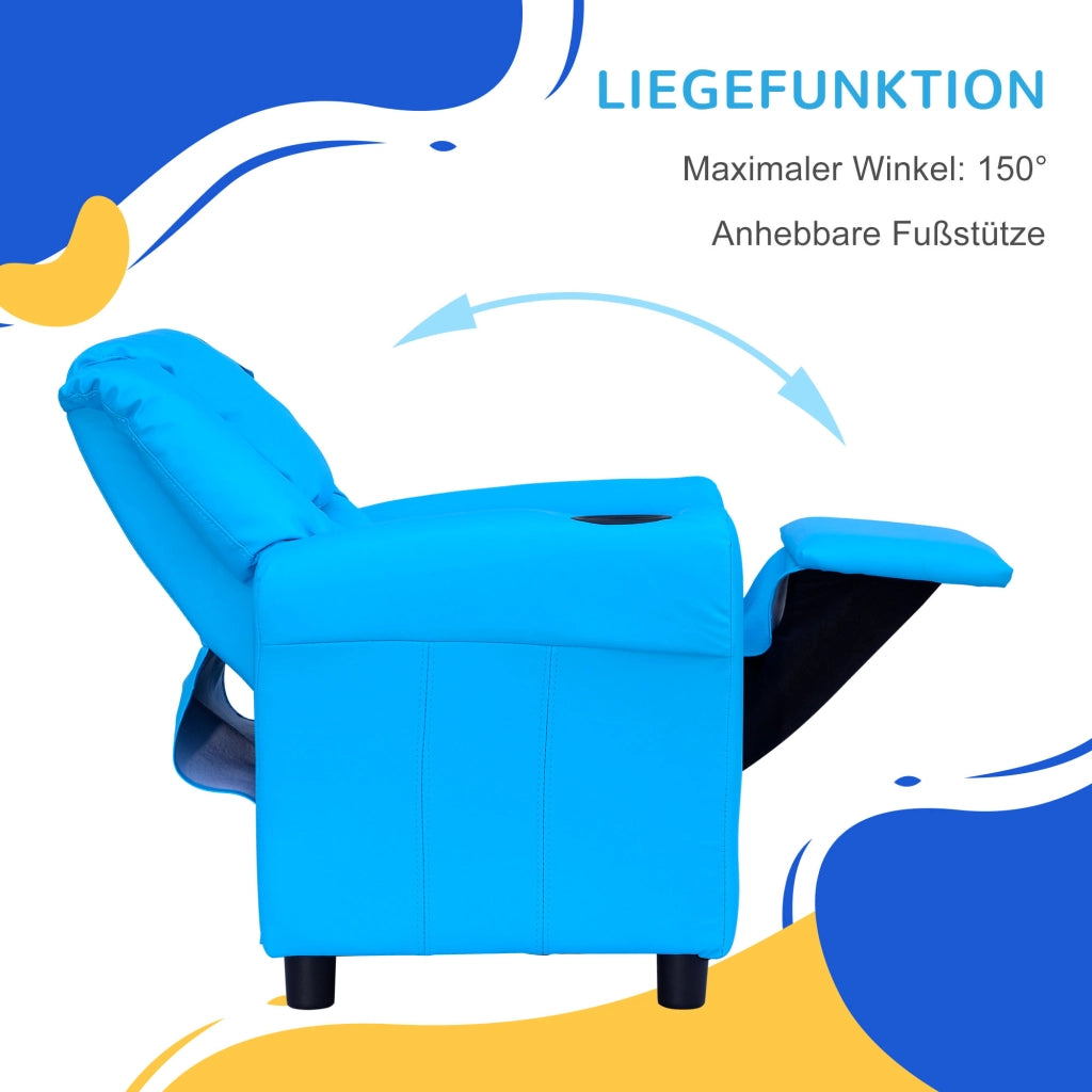 Poltrona per bambini reclinabile ¨C zephmum ¨C blu 62x52x69 cm