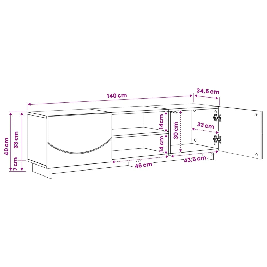 Supporto TV 140 x 34.5 x 40 cm Rovere Sonoma 8011488