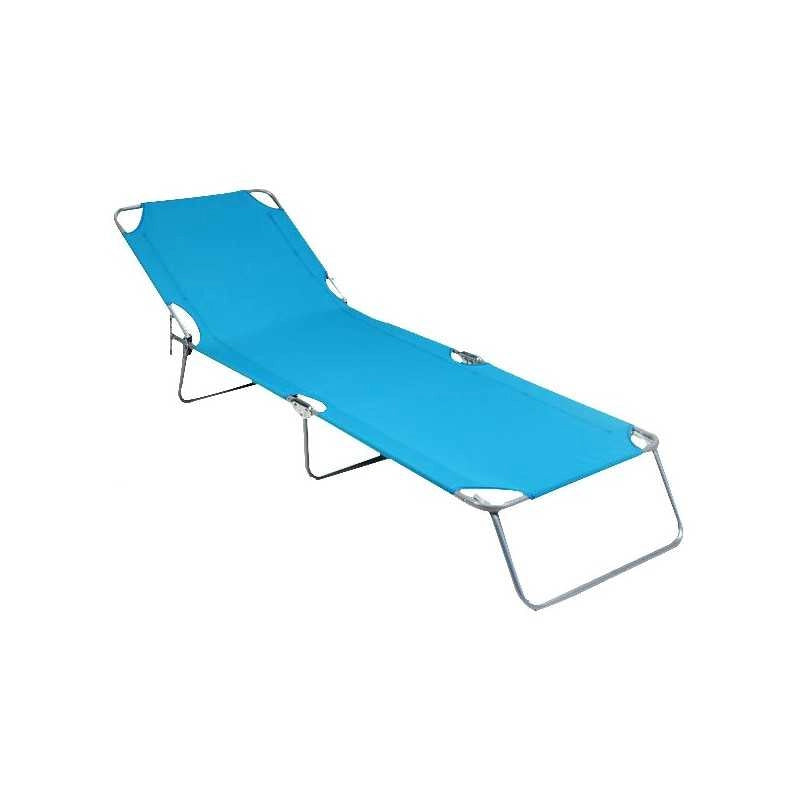 Lettino Acciaio Stiliac Poker 4000 Riga Bianco/Blu
