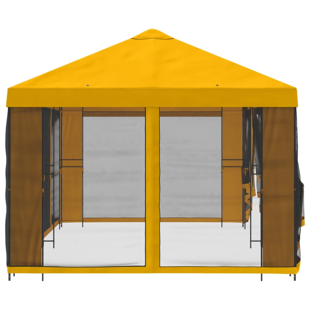 Gazebo con pareti laterali 6 x 3 m Giallo Poliestere e Acciaio 3376026