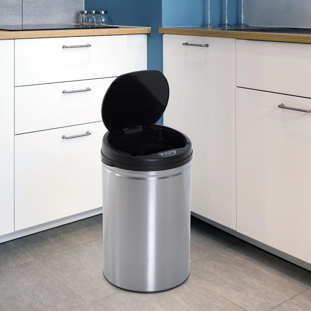 Cestino per rifiuti automatico 30L ¨C Minimal ¨C Nero+Argento