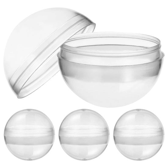 Capsule trasparenti riutilizzabili - capsule vuote riempibili - palline rotonde - 100 pezzi - materiale sicuro in plastica - adatto per decorazioni - palline riempibili